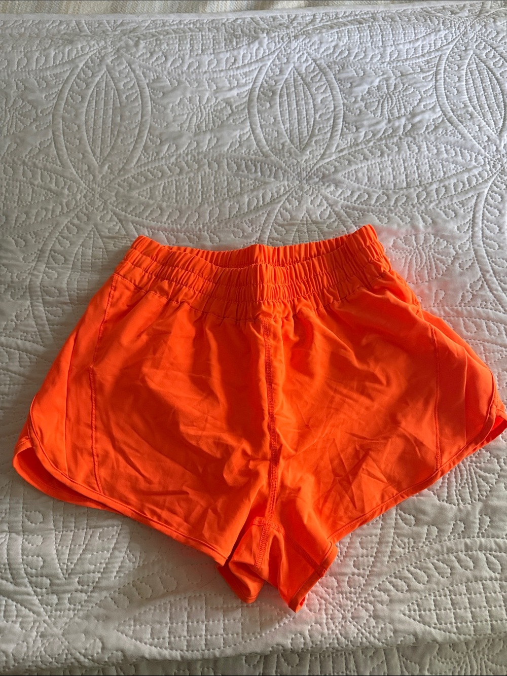 Women’s Neon Orange Athletic Shorts